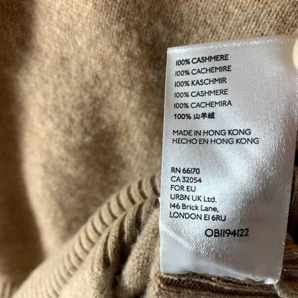 Anthropologie Cashmere Collection Women's Cowl Neck Top Tan Sweater Size XS 8635 - Picture 5 of 8